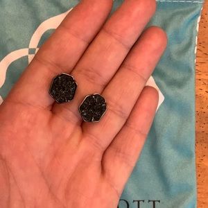 Kendra Scott Gunmetal Black Drusy Earrings